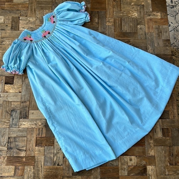 Smocked Bishop Christmas Dress by Silly Goose - Picture 3 of 10